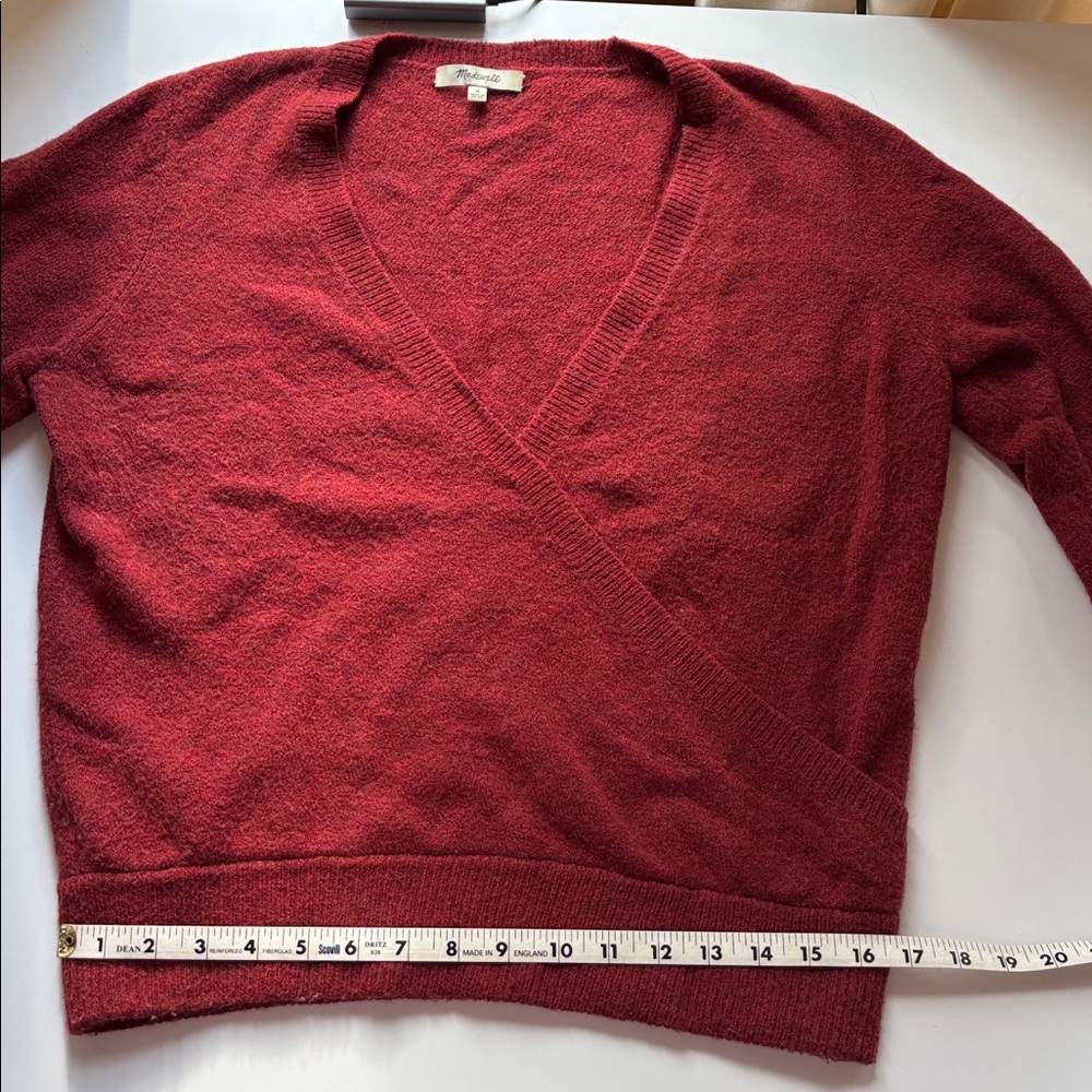 Madewell Deep Red V-Neck Sweater - Picture 7 of 7
